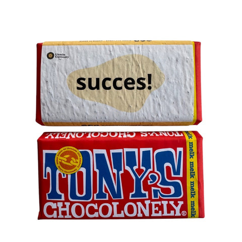 Tony's Chocolonely reep met wikkel van groeipapier